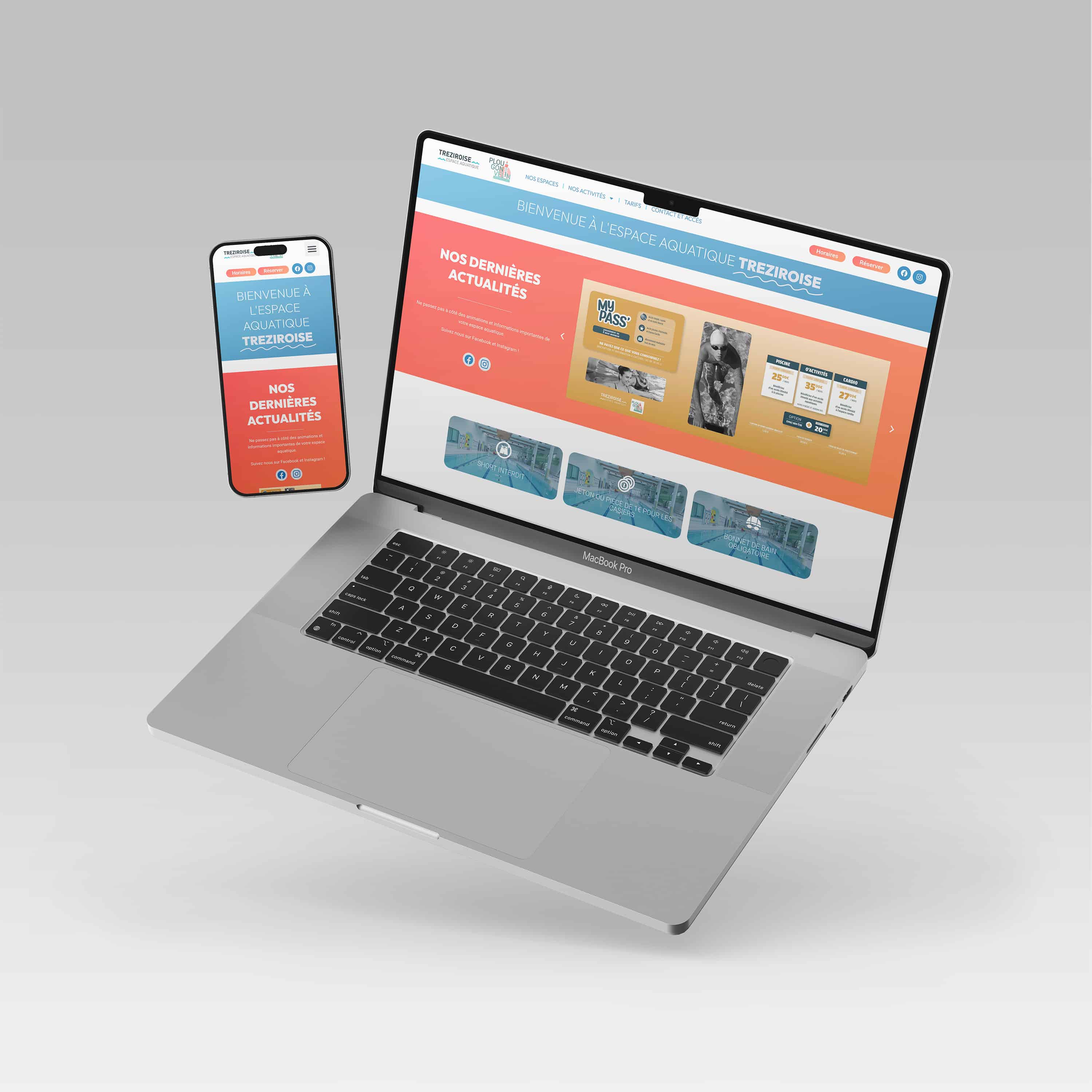 Site Internet de Treziroise en version mobile et desktop