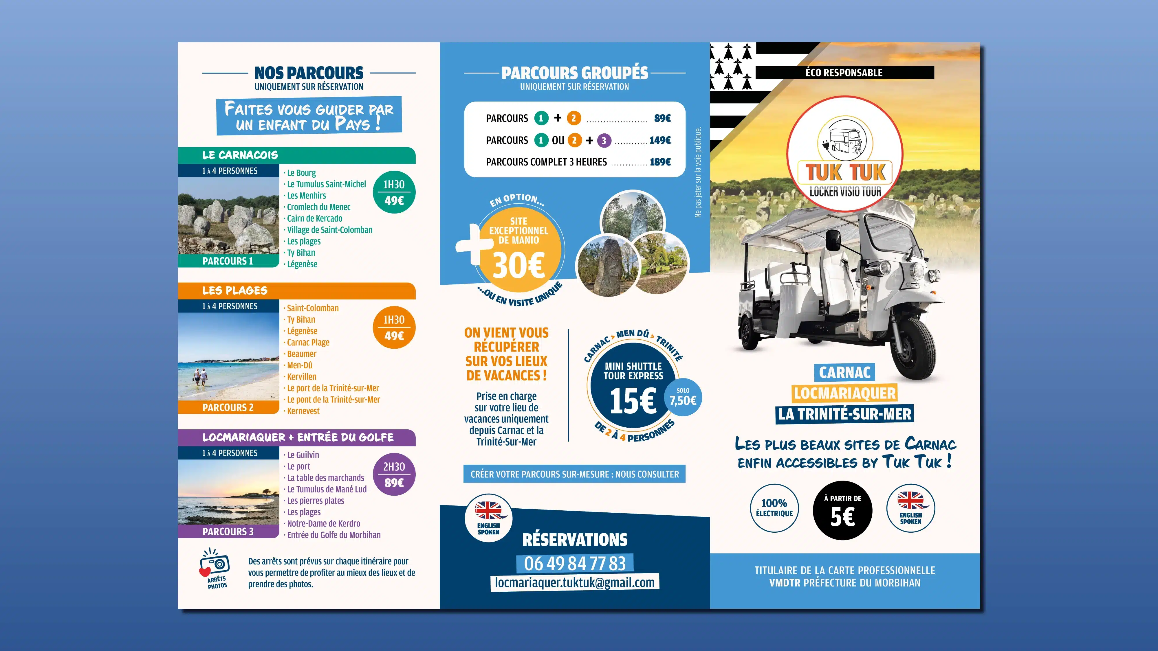 flyer à plat côté recto du Tuk-Tuk Locker Visio Tour