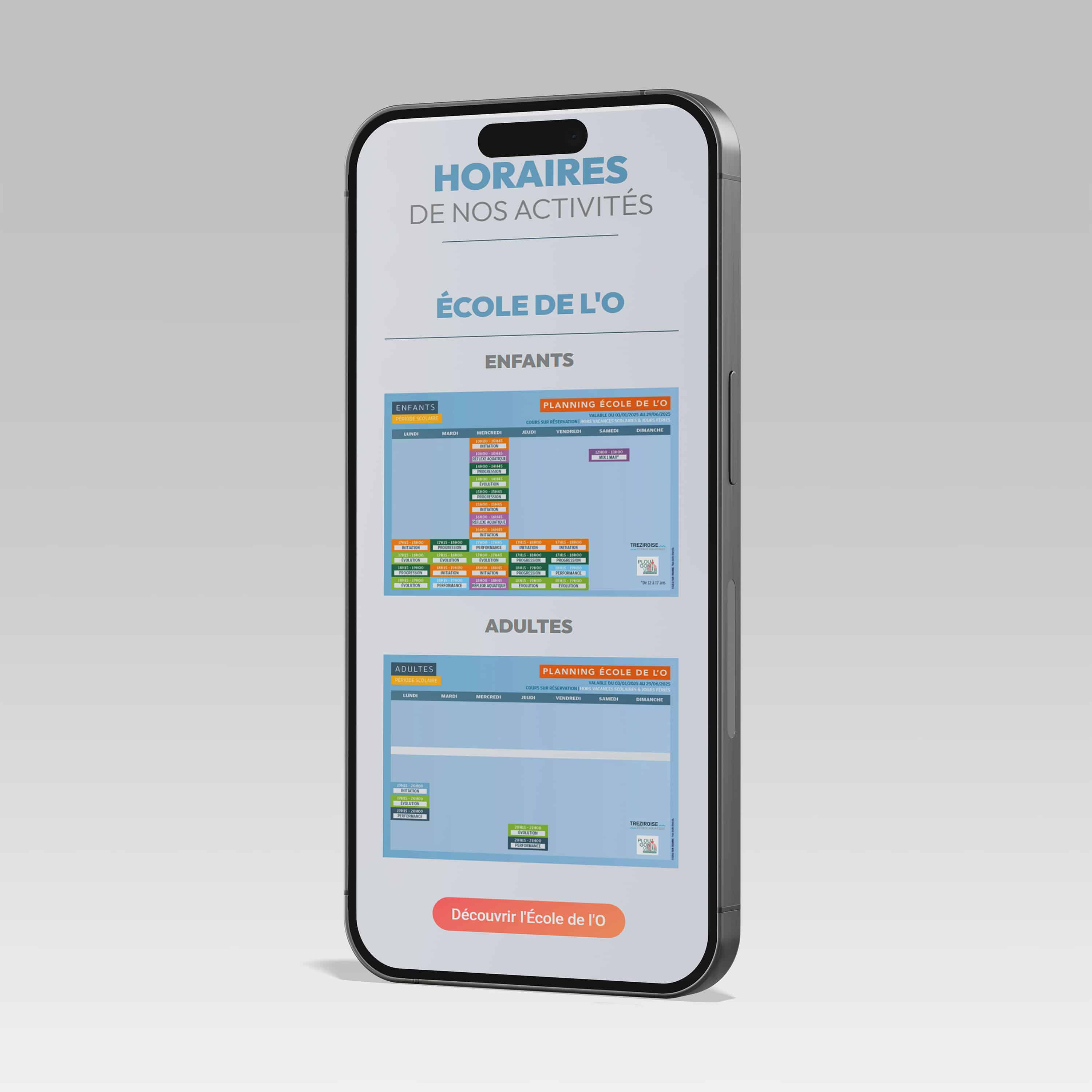 Site Internet de Treziroise en version mobile
